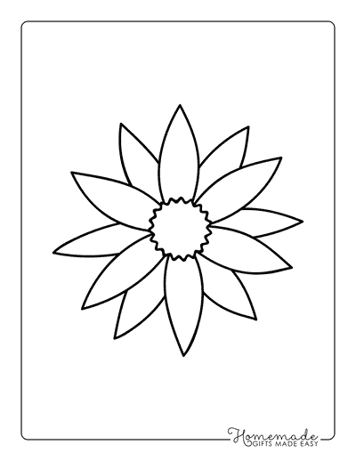 Flower Template Shape Pointed Petals 6 Inch