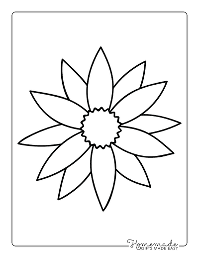 Flower Template Shape Pointed Petals 7 Inch