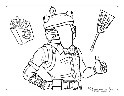Fortnite Coloring Pages Cool Burger Boss Fortnite Coloring Page Easy