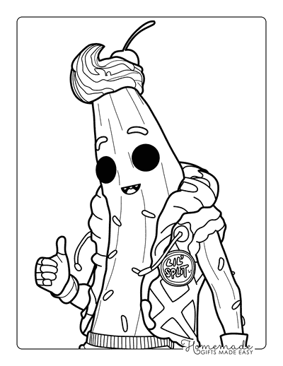Fortnite Coloring Pages Cool Peely Lil Split Skin Fortnite Coloring Pages Easy