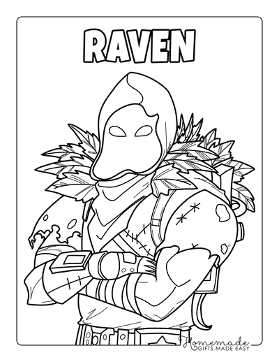 Fortnite Coloring Pages Easy Cool Fortnite Coloring Pages Raven