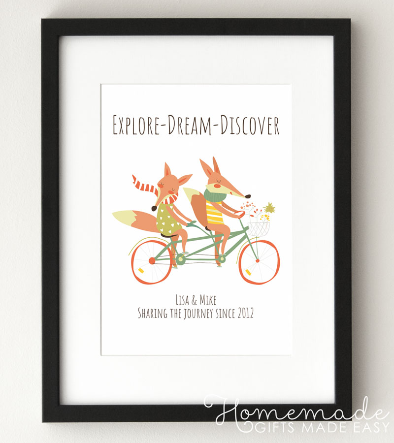 fox couple personalized poster explore dream discover