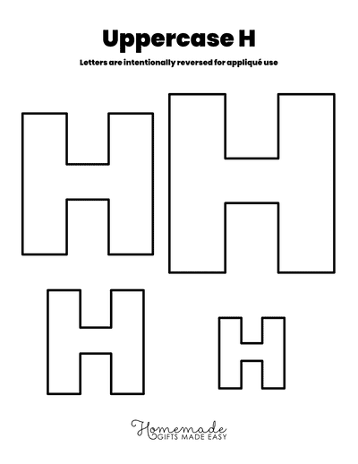 Free Applique Patterns Uppercase H
