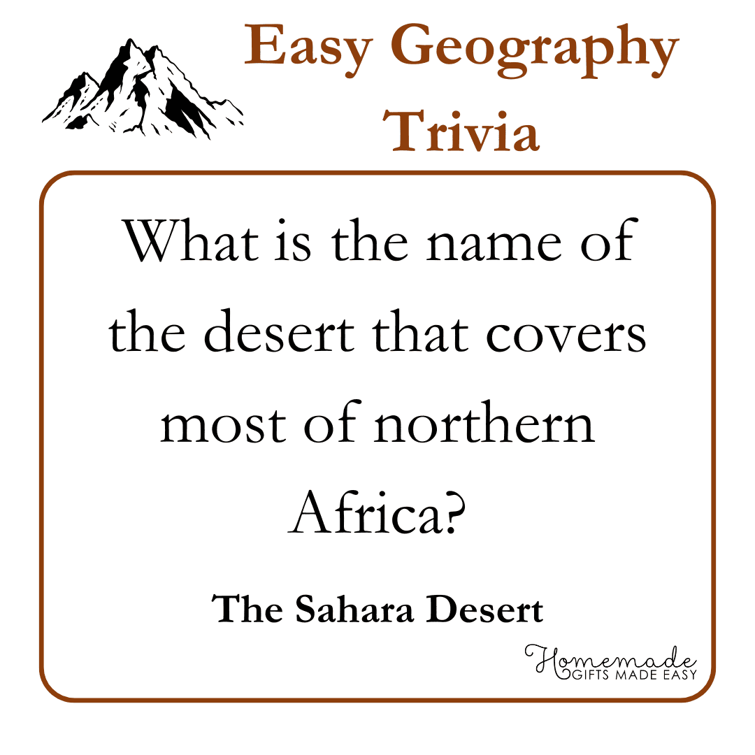 Geography Trivia Questions