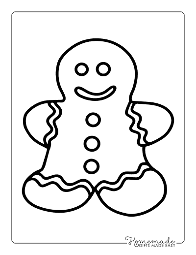 Gingerbread Coloring Pages Cute Gingerbread Man Drawing Doodle