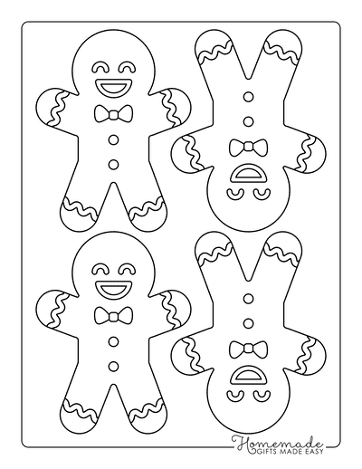 Free Printable Gingerbread Man Templates Coloring Pages