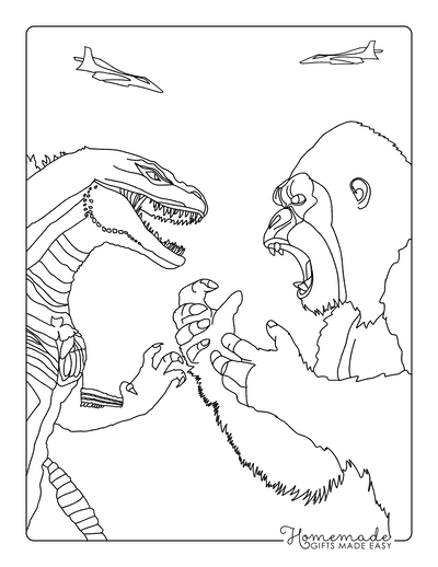 Godzilla Coloring Pages Godzilla Vs King Kong