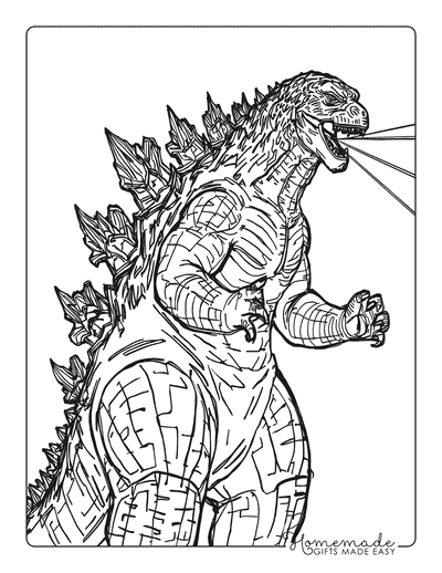 Godzilla Coloring Pages Realistic Godzilla Drawing