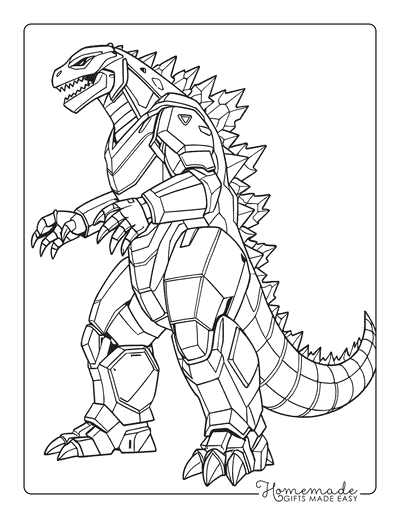 Godzilla Coloring Pages Realistic Mechagodzilla