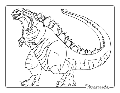 Godzilla Coloring Pages Realistic Shin Godzilla Outline