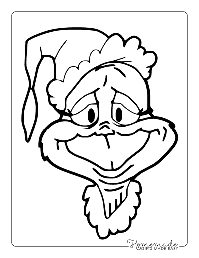 Grinch Coloring Pages Christmas Drawings Grinch Cute Happy Grinch