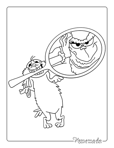 Grinch Coloring Pages Grinch and Max Mirror Grinch Outline