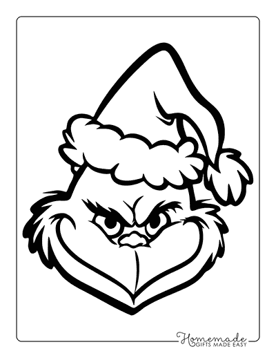Grinch Coloring Pages Printable Grinch Face Grinch Outline
