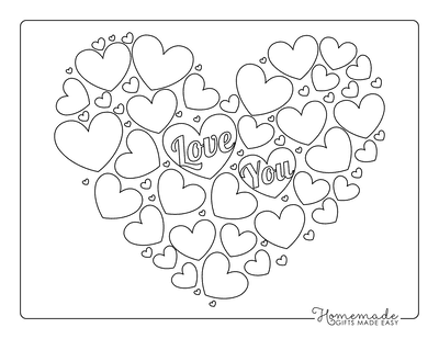 Heart Coloring Pages Different Sized Shaped Heart