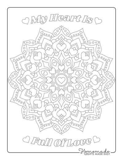Heart Coloring Pages Mandala 3 for Adults
