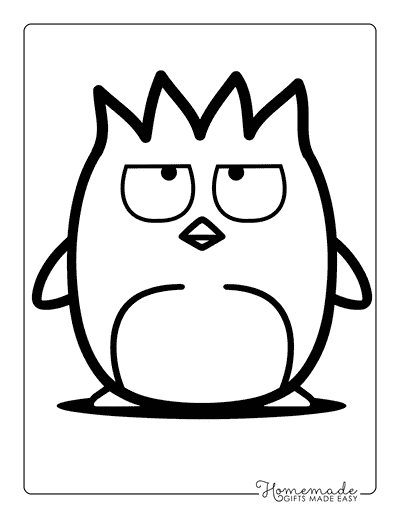 Hello Kitty Coloring Pages Badtz Maru Grumpy