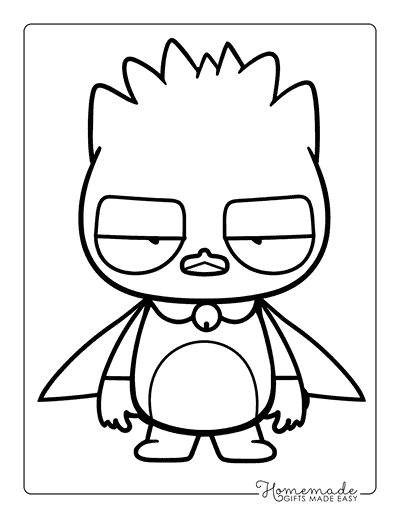 Hello Kitty Coloring Pages Badtz Maru Superhero