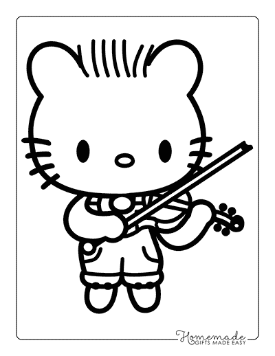 Hello Kitty Coloring Pages Dear Daniel Playing Violin