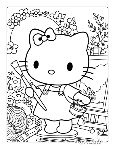 Hello Kitty Coloring Pages Hello Kitty Artist for Adults