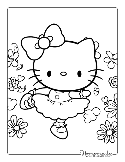 Hello Kitty Coloring Pages Hello Kitty Ballet Pose