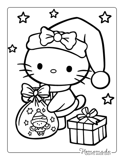 Hello Kitty Coloring Pages Hello Kitty Christmas Gifts