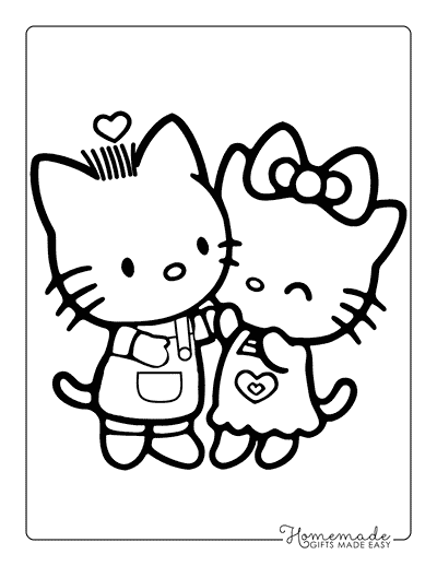Hello Kitty Coloring Pages Hello Kitty Dear Daniel Kissing