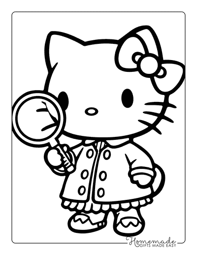 Hello Kitty Coloring Pages Hello Kitty Detective