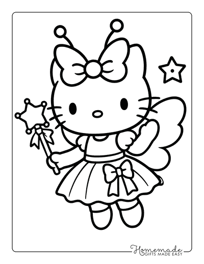 Hello Kitty Coloring Pages Hello Kitty Fairy Princess