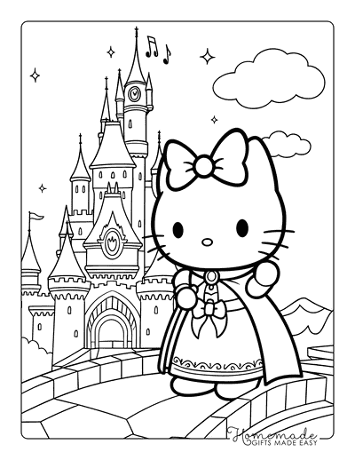 Hello Kitty Coloring Pages Hello Kitty Fairytale Castle