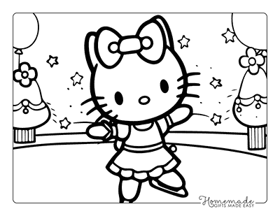 Hello Kitty Coloring Pages Hello Kitty Ice Skating