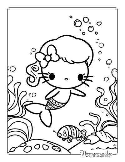 Hello Kitty Coloring Pages Hello Kitty Mermaid