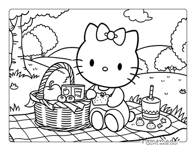 Hello Kitty Coloring Pages Hello Kitty Picnic