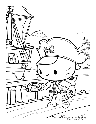Hello Kitty Coloring Pages Hello Kitty Pirate