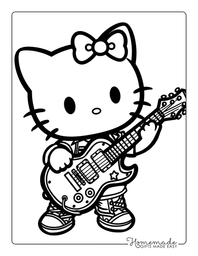 Hello Kitty Coloring Pages Hello Kitty Rockstar