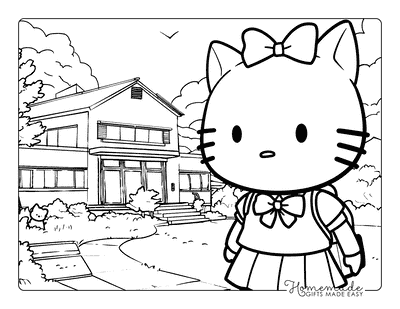 Hello Kitty Coloring Pages Hello Kitty School