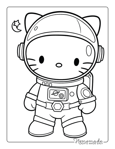 Hello Kitty Coloring Pages Hello Kitty Spacesuit