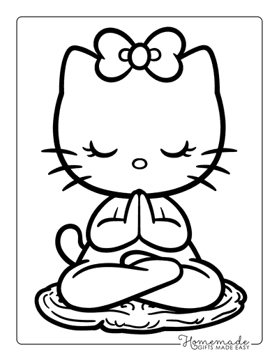 Hello Kitty Coloring Pages Hello Kitty Yoga