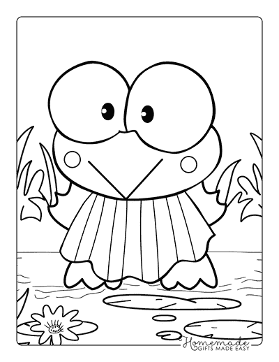Hello Kitty Coloring Pages Keroppi Exploring Nature