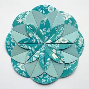 blue origami dahlia flower