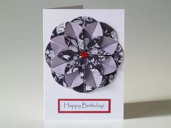 Homemade card ideas origami dahlia flower