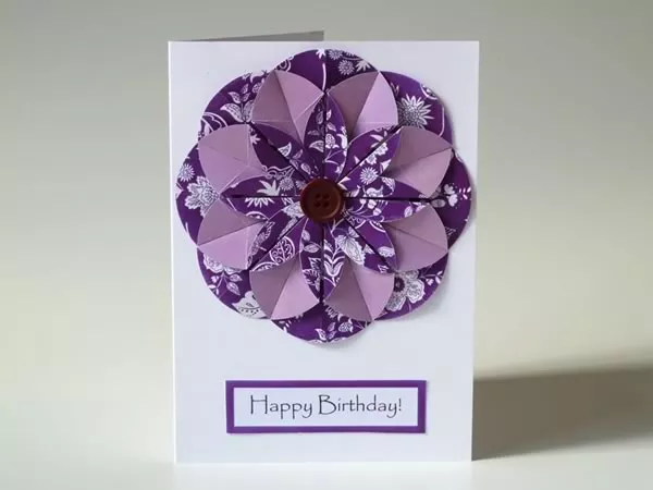 Homemade card ideas origami dahlia flower