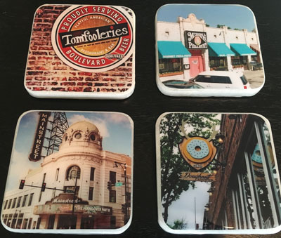 how to make coasters with photos of placers you've been on dates