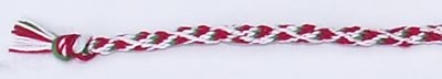 friendship bracelet with strawberry pattern