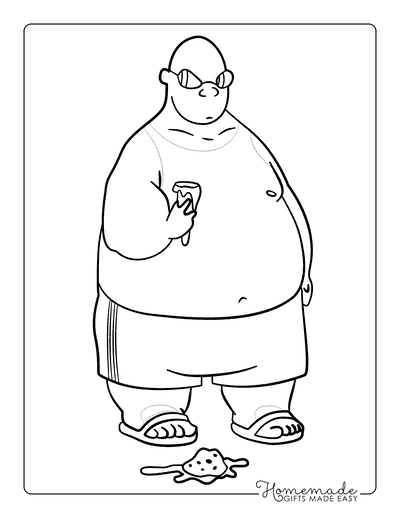 Lilo Stitch Coloring Pages Easy Ice Cream Guy Outline to Color