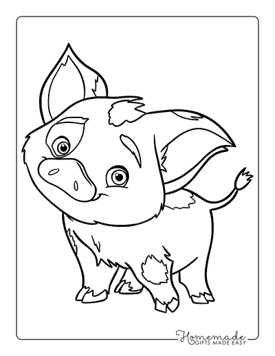 Moana Coloring Pages Cute Pua Moana Drawing Easy