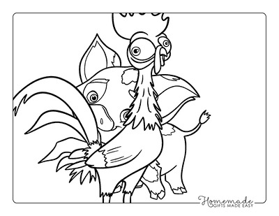 Moana Coloring Pages Funny Pua and Heihei Drawing Moana Coloring Page