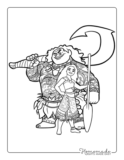 Moana Coloring Pages Moana and Maui Coloring Page