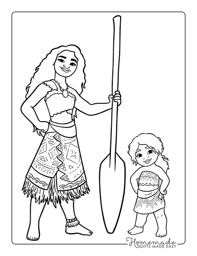Moana Coloring Pages Moana and Simea Coloring Page