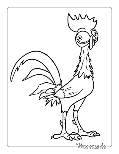 Moana Coloring Pages Moana Chicken Heihei Drawing to Color