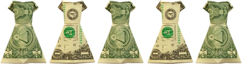 money origami dress header